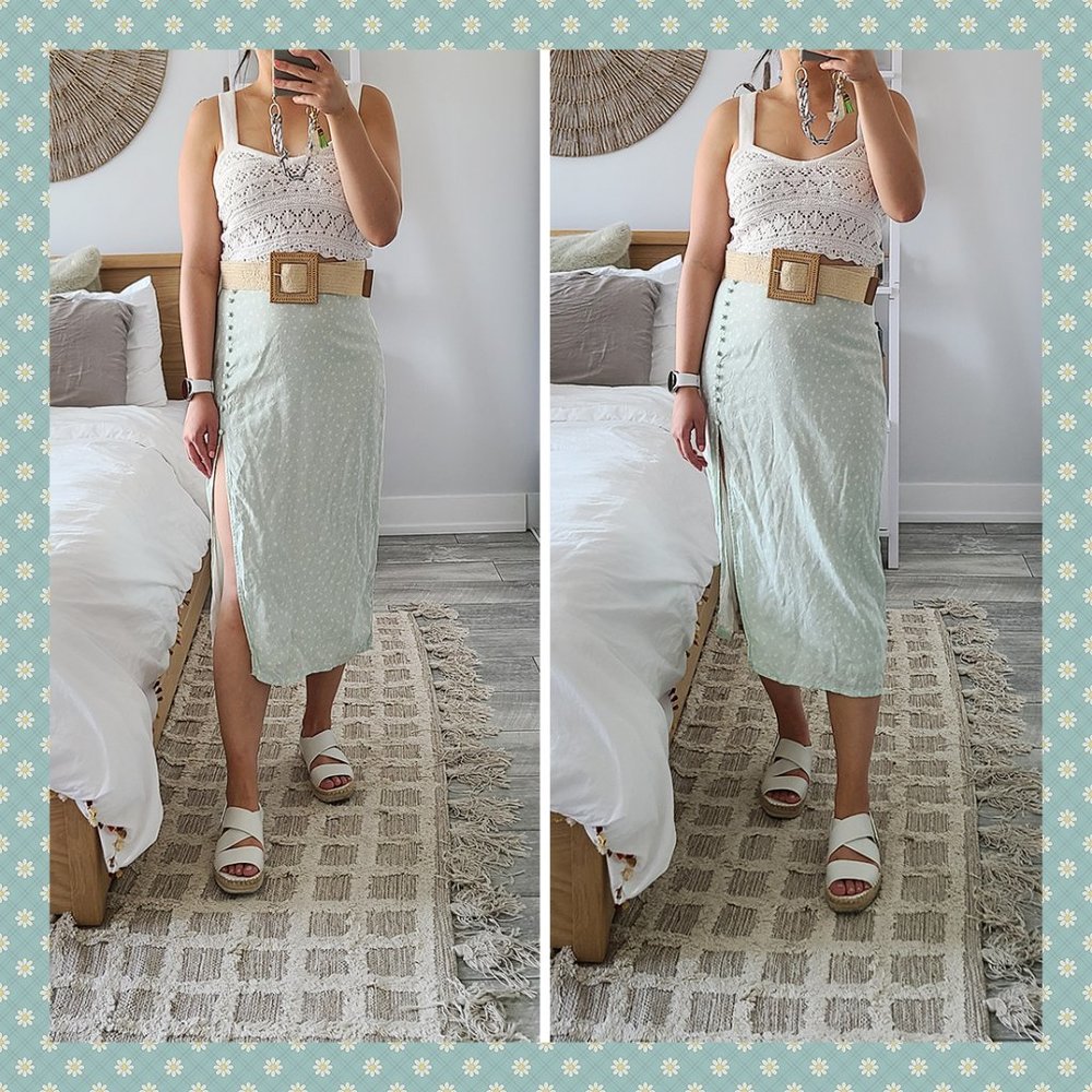 Pimkie Green Floral‎ Midi Skirt